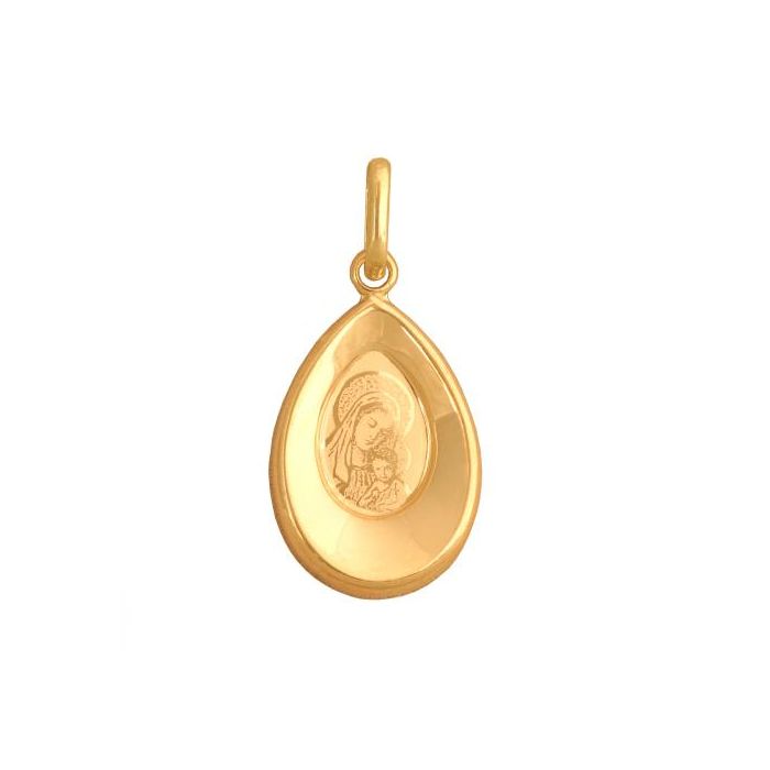 Złoty medalik Matka Boska z dzieciątkiem REN-14535