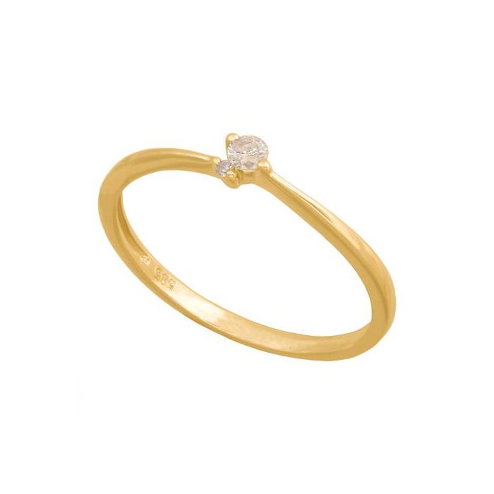 Złoty pierścionek z brylantami Ren-24105