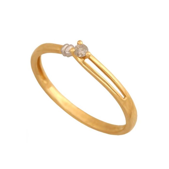 Złoty pierścionek z brylantem REN-24201