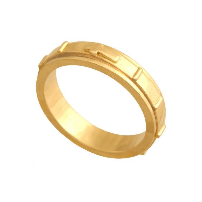 Złoty pierścionek różaniec REN-28852