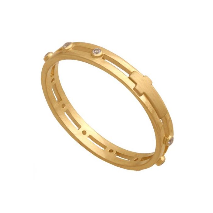Złoty pierścionek Różaniec REN-30337