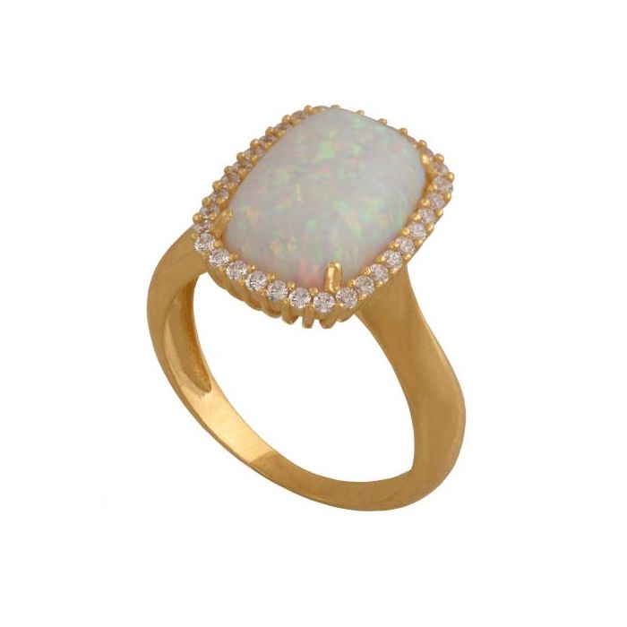 Złoty pierścionek z opalem REN-30717
