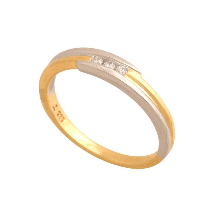 Złoty pierścionek z brylantami Ren-32824
