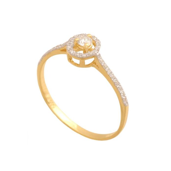 Złoty pierścionek z brylantem REN-33133
