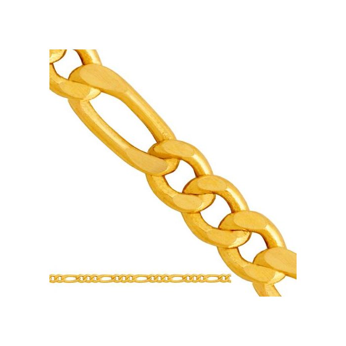Złoty łańcuszek Figaro dmuchany REN-34375