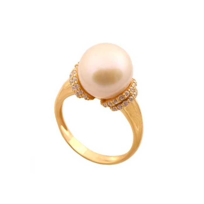 Złoty pierścionek z perłą REN-34977