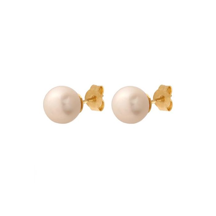 Złote kolczyki z perłami. Rodium-36013