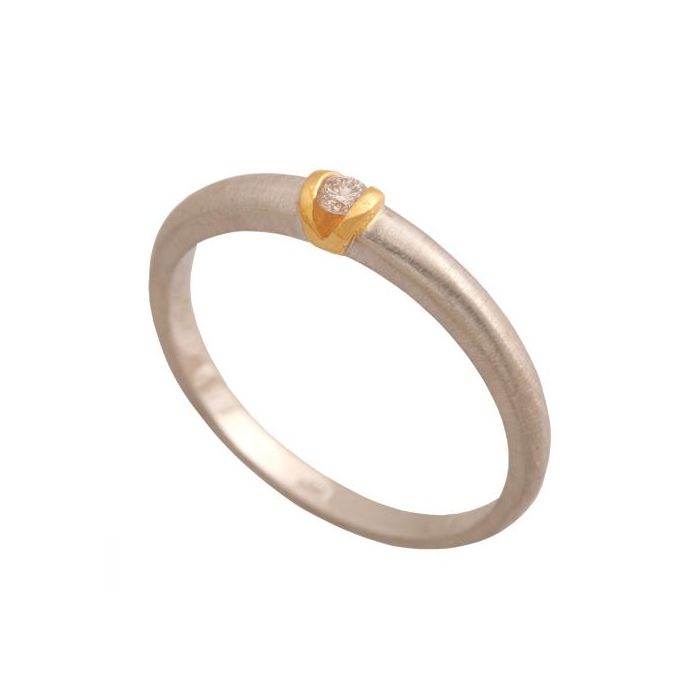 Złoty pierścionek z brylantem REN-36858