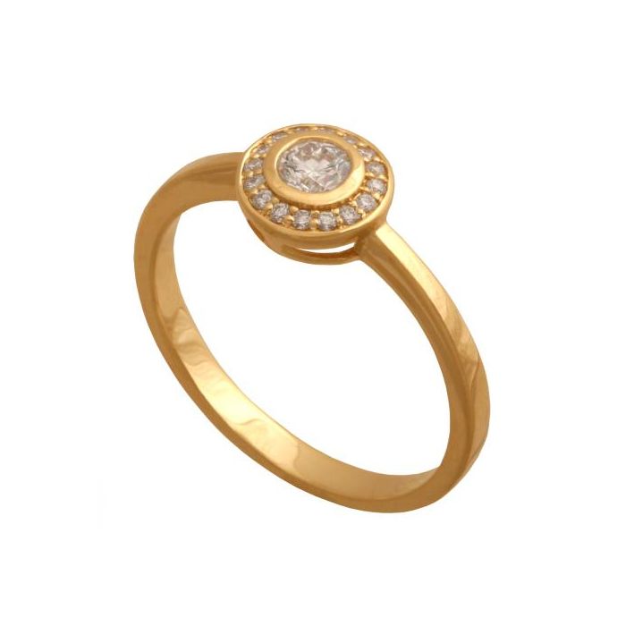 Złoty pierścionek z brylantami Ren-36875