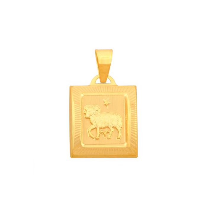 Złoty znak zodiaku baran prostokątny REN-42440