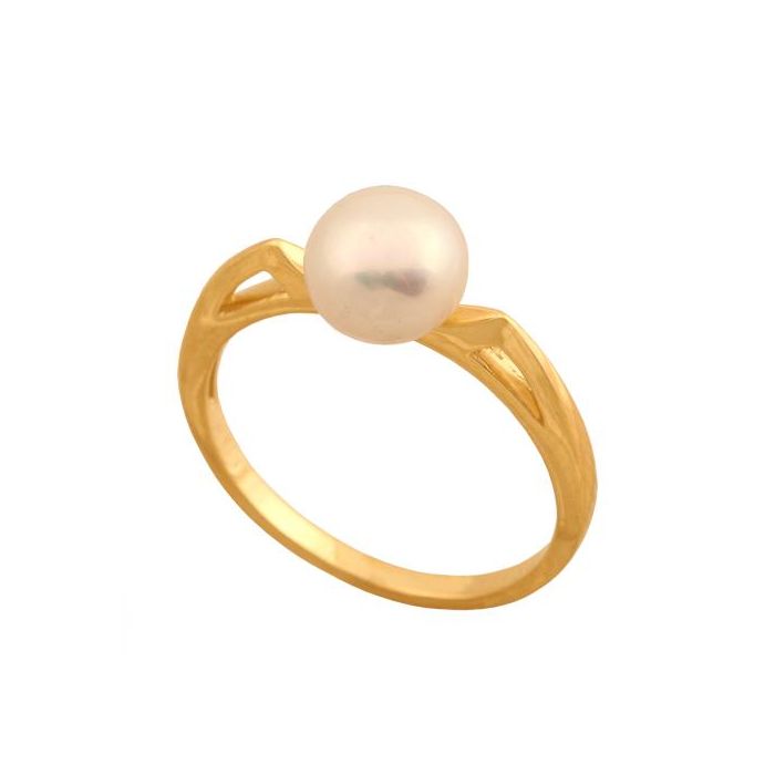 Złoty pierścionek z perłą REN-42970
