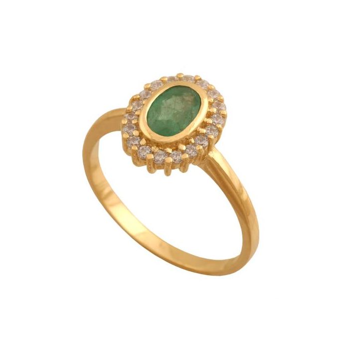 Złoty pierścionek ze szmaragdem REN-44134