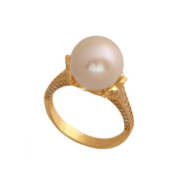 Złoty pierścionek z perłą REN-44832