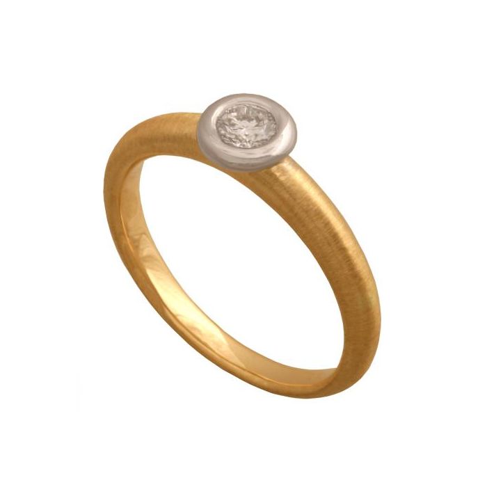Złoty pierścionek z brylantami Ren-47872