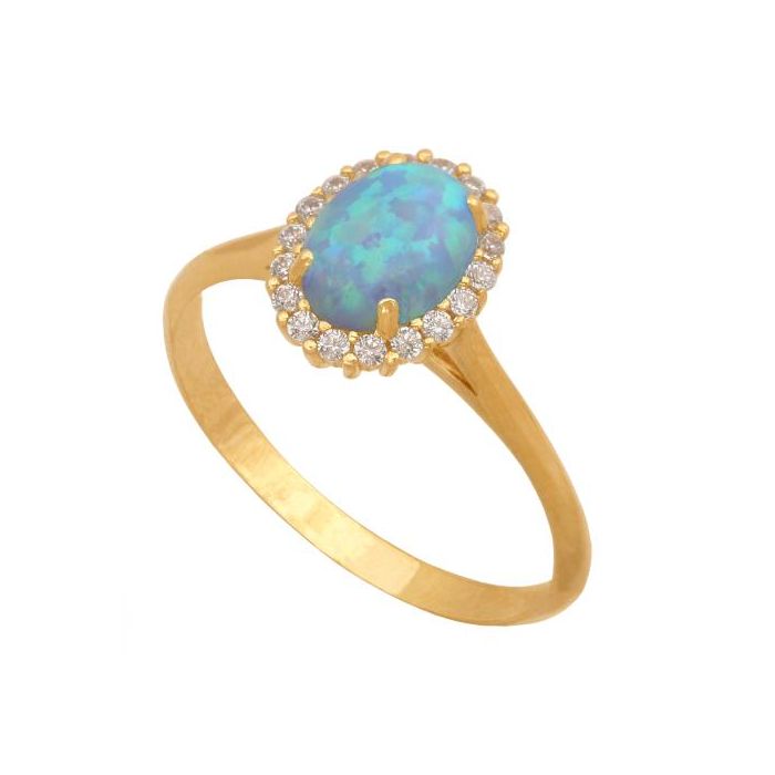 Złoty pierścionek z opalem REN-50544