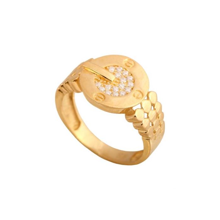 Złoty Pierścionek Nowoczesny Rodium 55552