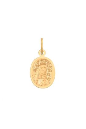 Złoty Medalik Matka Boska z dzieciątkiem Ren-32278