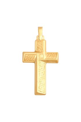 Złoty medalik Krzyżyk prosty 3 D REN-31266