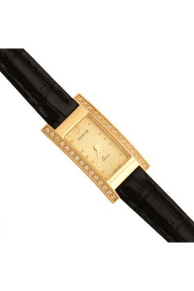 Złoty zegarek damski pasek Zv136-czarny