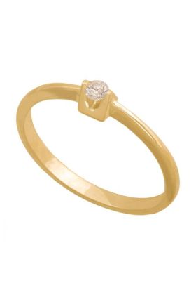 Złoty pierścionek z brylantem REN-24208