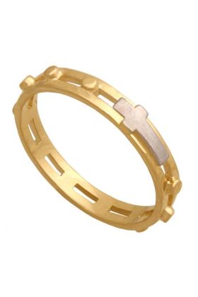 Złoty pierścionek Różaniec REN-28857