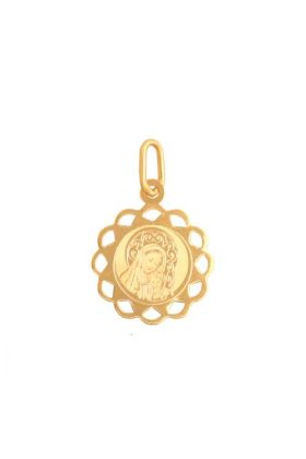 Złoty medalik Matka Boska z dzieciątkiem REN-32343