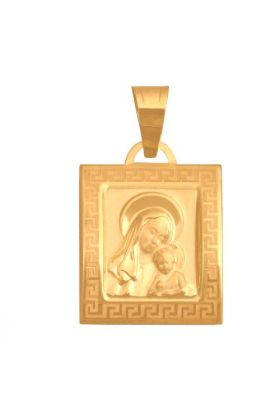 Złoty medalik Matka Boska z dzieciątkiem REN-34963