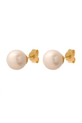 Złote kolczyki z perłami. Rodium-36013
