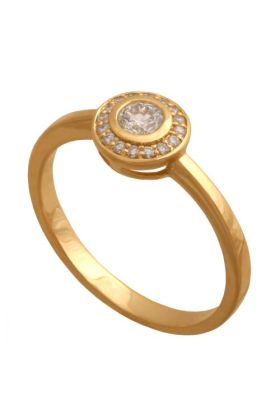 Złoty pierścionek z brylantem REN-36876