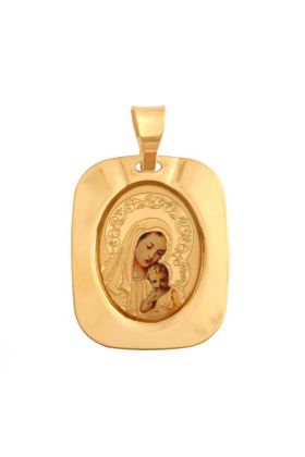 Złoty medalik Matka Boska z dzieciątkiem REN-38290