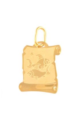 Złoty znak zodiaku ryby papirus REN-4027