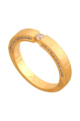 Złoty pierścionek z brylantem REN-42985