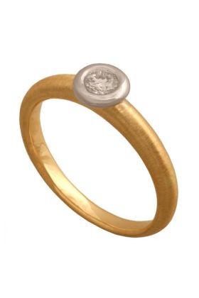 Złoty pierścionek z brylantem REN-42995