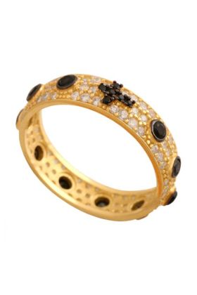 Złoty pierścionek Różaniec REN-45415