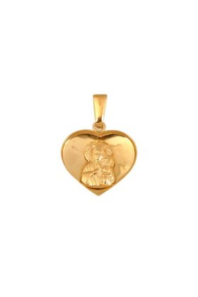 Złoty medalik Matka Boska Częstochowska serce Rodium 52233