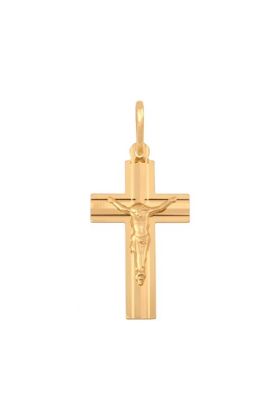 Złoty krzyżyk z Chrystusem  Rodium 53095